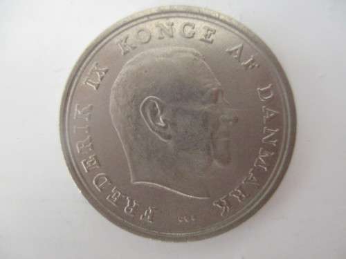 DENMARK - 1 KRONE - 1969 - LOVELY DETAILED COIN