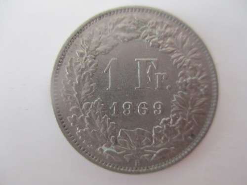 SWITZERLAND -  1 FRANC  - 1969 GREAT DETAIL