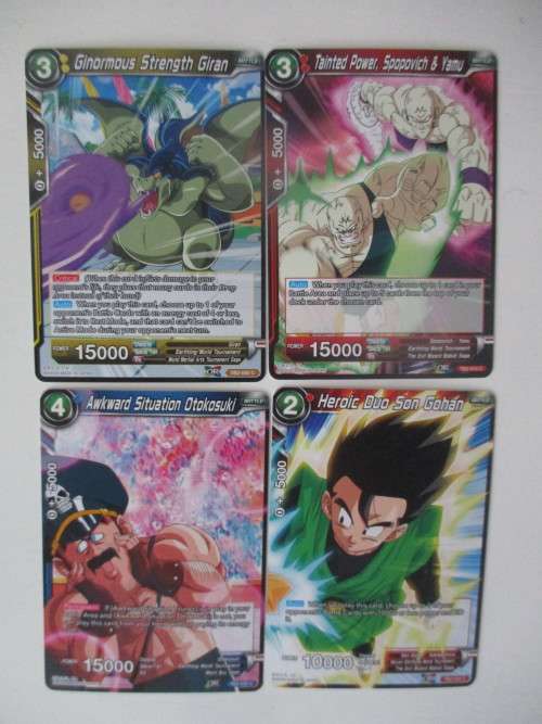DRAGON BALL Z TRADING CARDS -  LOT OF 4