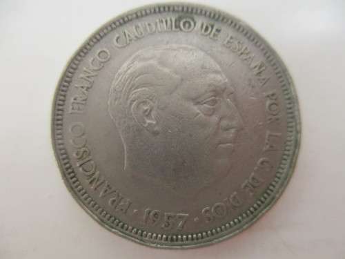 SPAIN 25 PESETAS 1957  LOVELY DETAIL