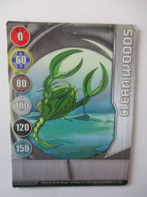 VINTAGE METAL BAKUGAN TRADING CARD  - 2009  - CLEAN WOODS