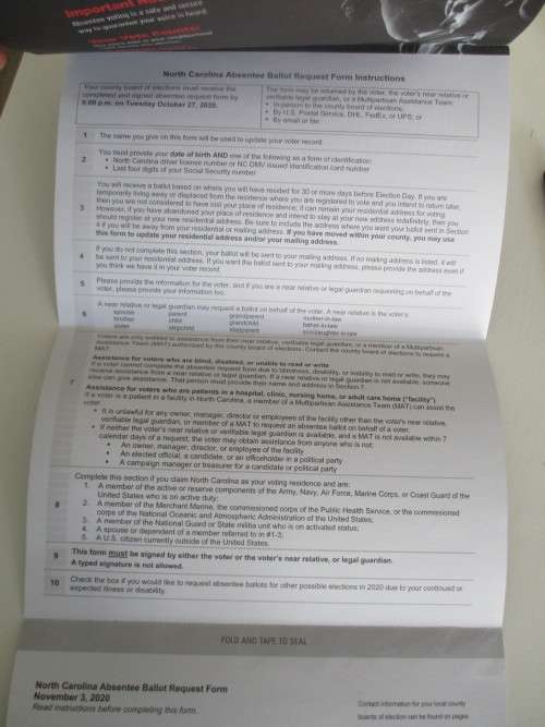 ABSENTEE BALLOT REQUEST FORM USA -  TRUMP VERSUS BIDEN