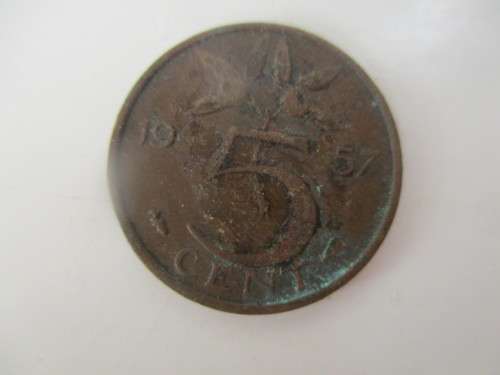 NETHERLANDS -  5c  COIN 1957