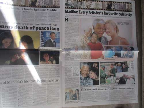 NEWSPAPER INSERT - MANDELA - HAMBA KAKUHLE MADIBA 1918-2013 -THE HERALD
