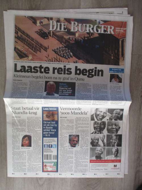 NEWSPAPER INSERT - DIE BURGER - LAASTE REIS BEGIN 2013