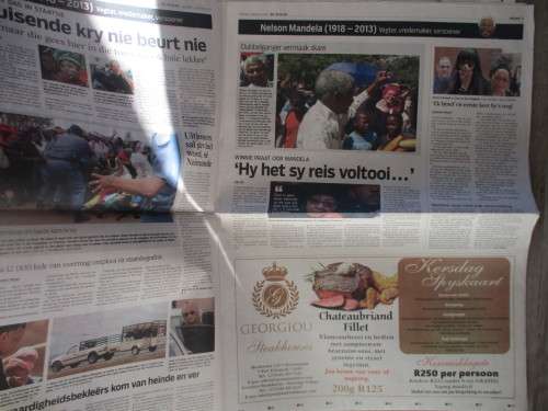 NEWSPAPER INSERT - DIE BURGER - LAASTE REIS BEGIN 2013