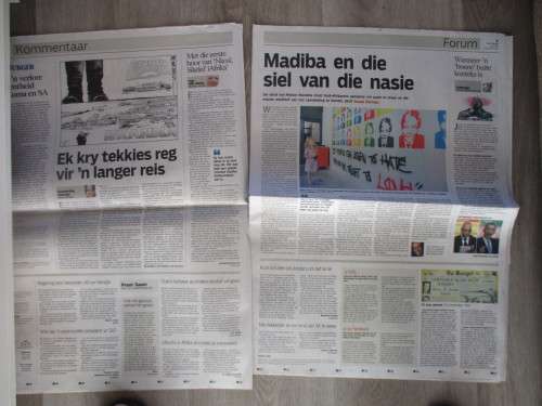 NEWSPAPER INSERT MANDELA - DIE BURGER - MADIBA IN STILTE GEROET - 2013