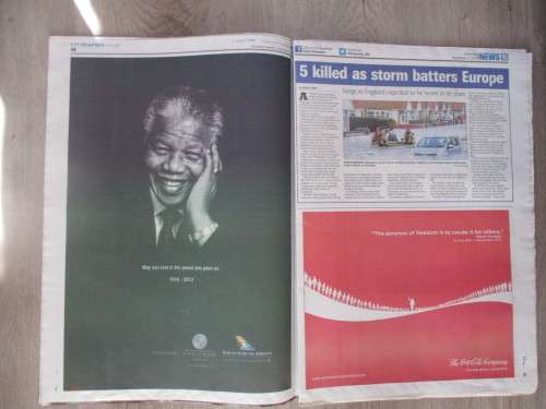 NEWSPAPER - MANDELA - SATURDAY DISPATCH - PEACEMAKER WHO UNITED A NATION 2013