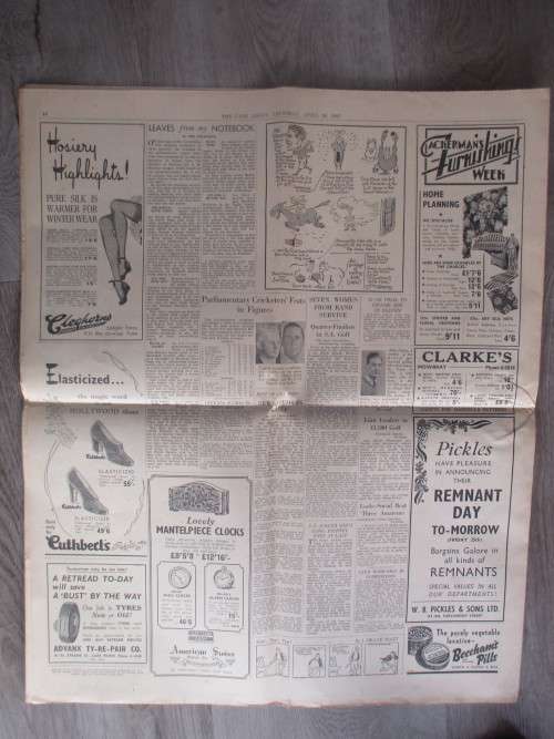 VINTAGE NEWSPAPER - ROYAL FAMILY LEAVES THE UNION - FEATURING SMUTS 1947