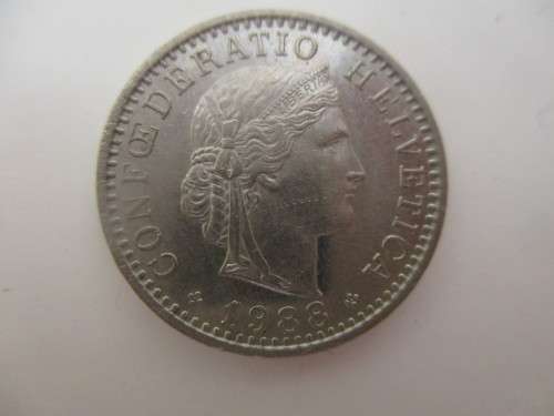 SWITZERLAND - 20 RAPPEN  COIN  - 1988
