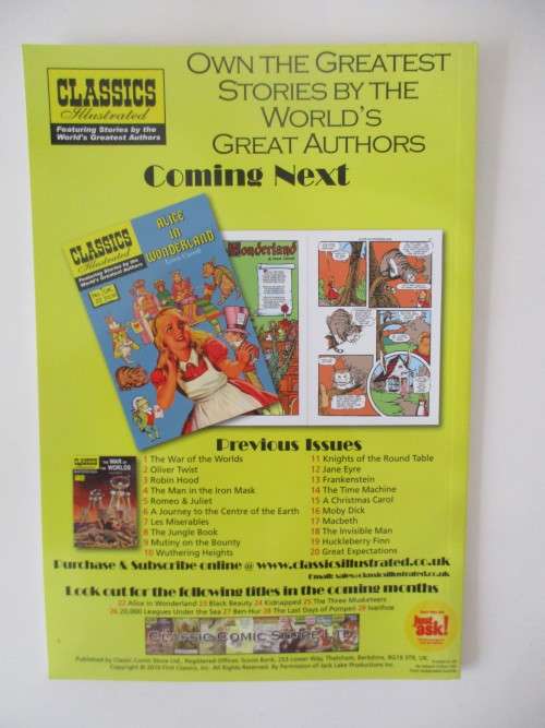 CLASSICS ILLUSTRATED COMICS -  TREASURE ISLAND - NO. 21  -  2010
