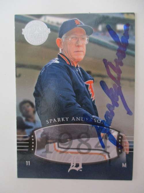 AUTOGRAPHED / SIGNED - SPARKY ANDERSON - LEGENDS SIGNED BASEBALL CARD