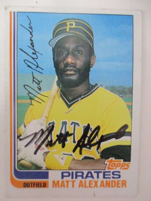 AUTOGRAPHED / SIGNED BASEBALL CARD- MATT ALEXANDER- PIRATES TOPPS CARD