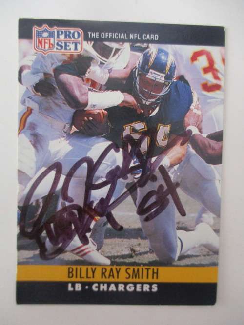 AUTOGRAPHED / SIGNED - BILLY RAY SMITH CHARGERS  SIGNED CARD