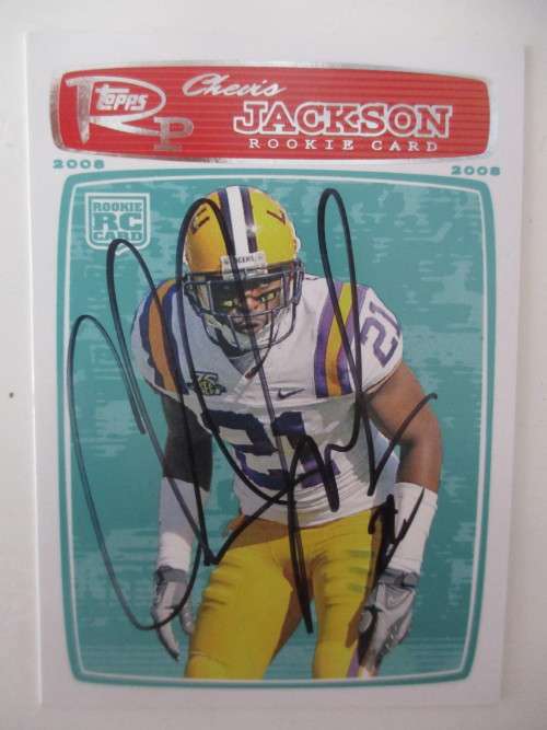AUTOGRAPHED / SIGNED - CHEVIS JACKSON  SIGNED FOOTBALL CARD