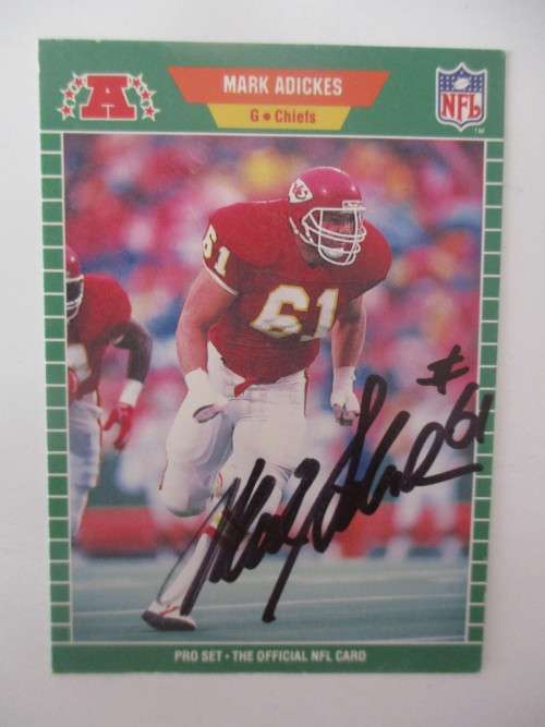 AUTOGRAPHED / SIGNED - MARK ADICKES  - SIGNED USA FOOT BALL CARD