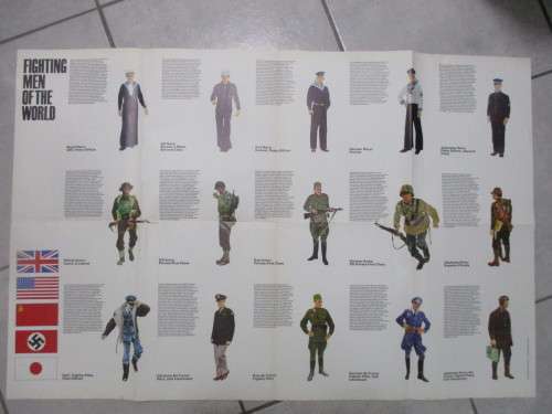 LOVELY LARGE POSTER - FIGHTING MEN OF THE WORLD AND MAGAZINE