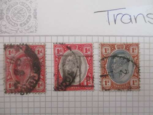 TRANSVAAL 3 OLD USED MOUNTED STAMPS