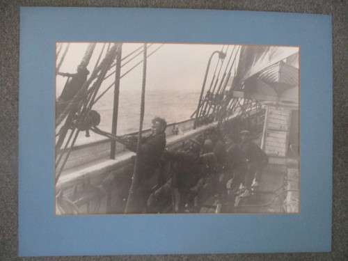 LOVELY ANTIQUE TO VINTAGE LARGE PICTURE / POSTER OF THE CREW ON THE MARY CELESTE