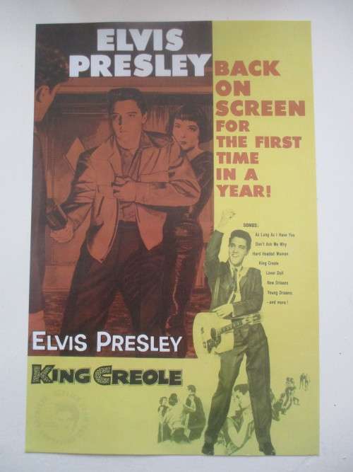 MINI ELVIS POSTER AND 3 ELVIS DOCUMENT REPLICAS  AND MAGAZINE