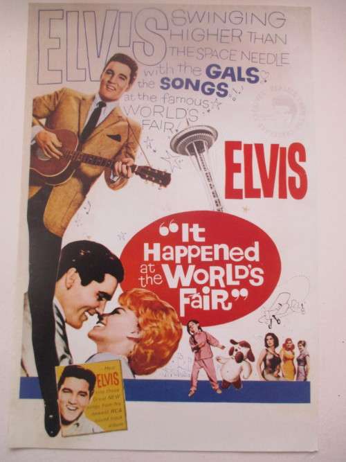 MINI ELVIS POSTER AND 3 COLLECTOR REPLICA ITEMS FROM ELVIS AND MAGAZINE