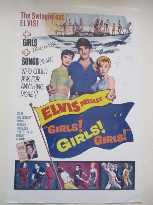MINI ELVIS POSTER AND 3 COLLECTOR REPLICA ITEMS FROM ELVIS AND MAGAZINE