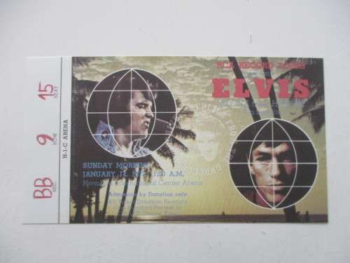 MINI ELVIS POSTER AND 3 COLLECTOR REPLICA ITEMS FROM ELVIS AND MAGAZINE