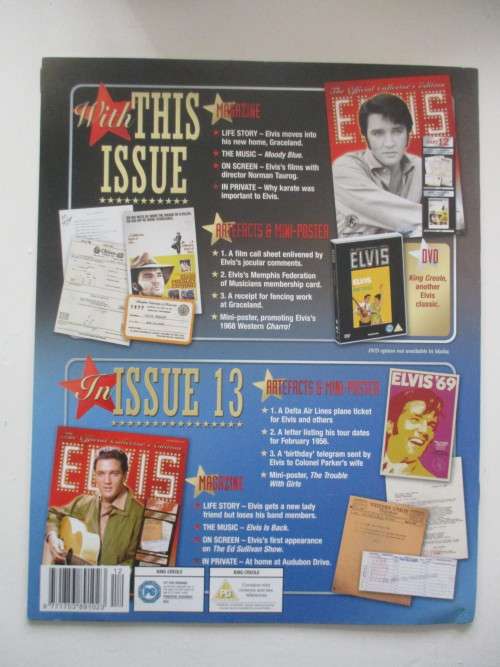 MINI ELVIS POSTER AND 3 COLLECTOR REPLICA DOCUMENTS  FROM ELVIS AND MAGAZINE