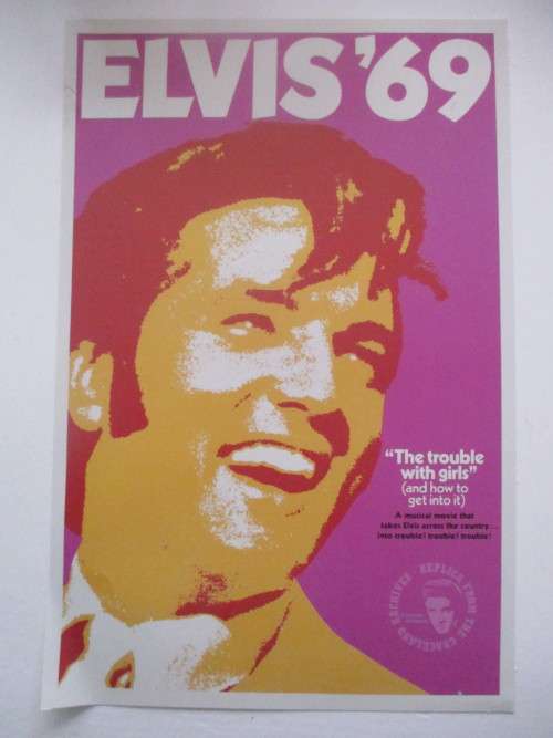 MINI ELVIS POSTER AND 3 COLLECTOR REPLICA DOCUMENTS FROM ELVIS AND MAGAZINE