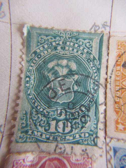 CHILE   -  LOT  OF  9 STAMPS  HINGED OLD STAMPS