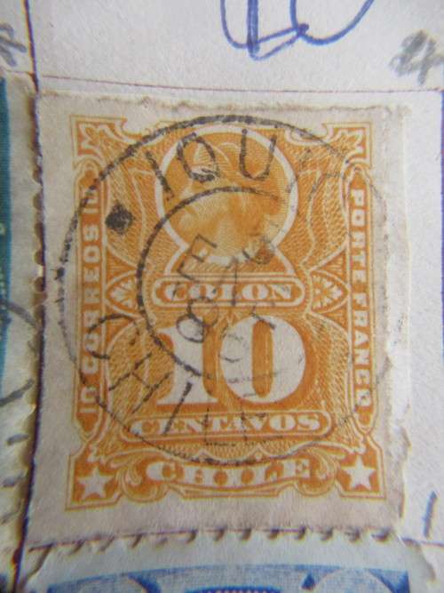 CHILE   -  LOT  OF  9 STAMPS  HINGED OLD STAMPS