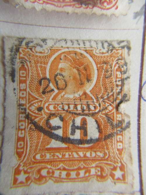 CHILE   -  LOT  OF  9 STAMPS  HINGED OLD STAMPS