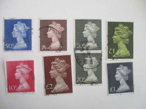 GREAT BRITAIN - QUEEN ELIZABETH USED MACHIN STAMPS  - BUST STAMPS
