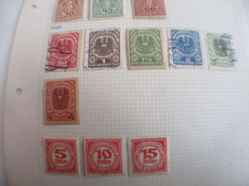 AUSTRIA LOT OF CREST AND MERCURY STAMPS MOUNTED MOST UNUSED