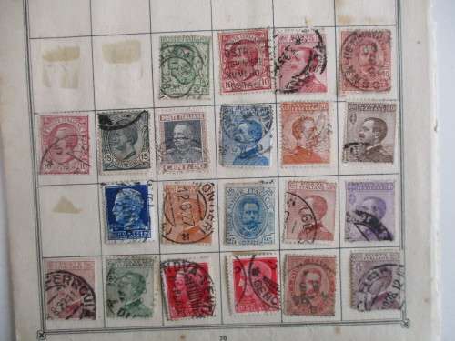 ITALY  LOT OF OLD MOUNTED STAMPS INCLUDING KING HUMBERT