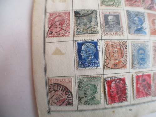 ITALY  LOT OF OLD MOUNTED STAMPS INCLUDING KING HUMBERT