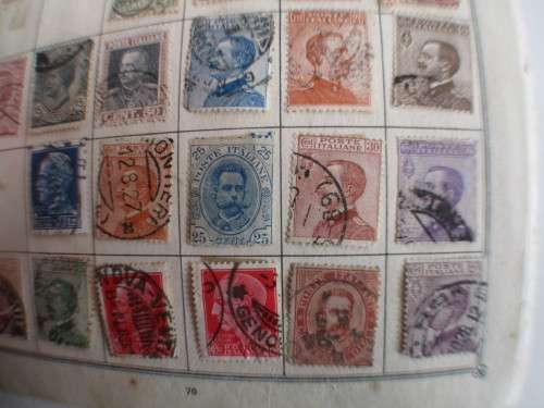 ITALY  LOT OF OLD MOUNTED STAMPS INCLUDING KING HUMBERT