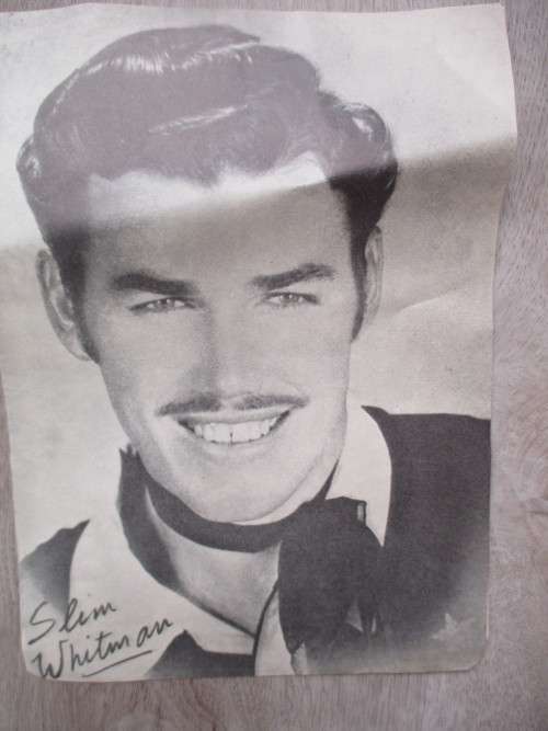 VINTAGE A4 PHOTOGRAPH OF WAYDE PRESTON - PICTURE SLIM WHITMAN / PONY EXPRESS