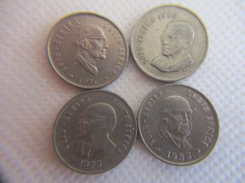 SOUTH AFRICA - PRESIDENT 5c COINS - 1976 - 1968 - 1982 -  1979 (1)