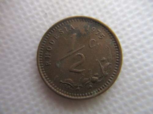 ZIMBABWE - 1/2 c  COIN  -  1975