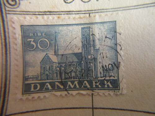 DENMARK SINGLE USED MOUNTED STAMP
