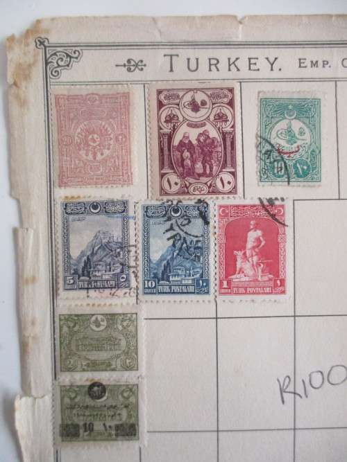 UKRAINE /  TURKEY  LOT OF OLD MOUNTED STAMPS