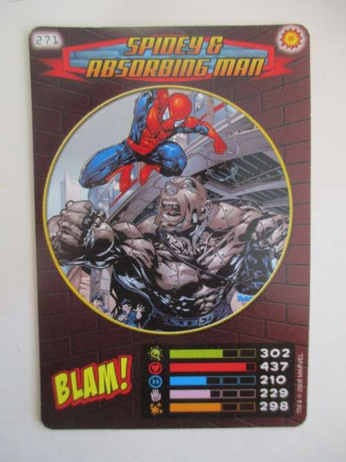 MARVEL TRADING CARDS - SPIDER-MAN / HEROES and VILLIANS  - NO. 271  SPIDEY and ABSORBING MAN