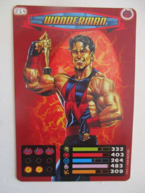 MARVEL TRADING CARDS - SPIDER-MAN / HEROES and VILLIANS  - NO. 214 WONDERMAN