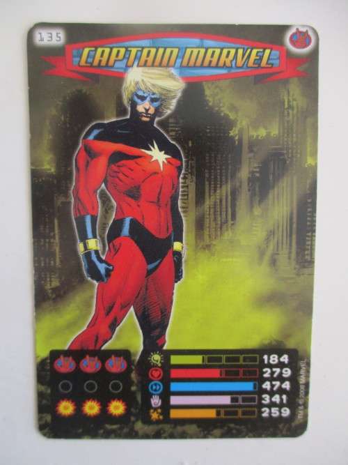MARVEL TRADING CARDS - SPIDER-MAN / HEROES and VILLIANS  - NO. 135 CAPTAIN MARVEL