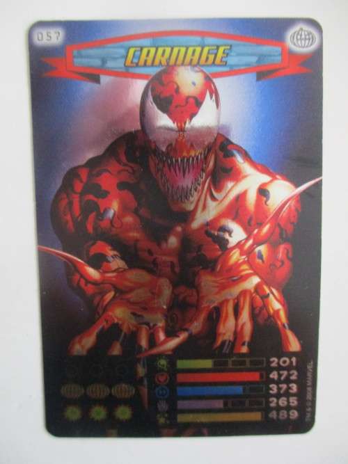 MARVEL TRADING CARDS - SPIDER-MAN / HEROES and VILLIANS  VOIL CARD NO. 57 CARNAGE