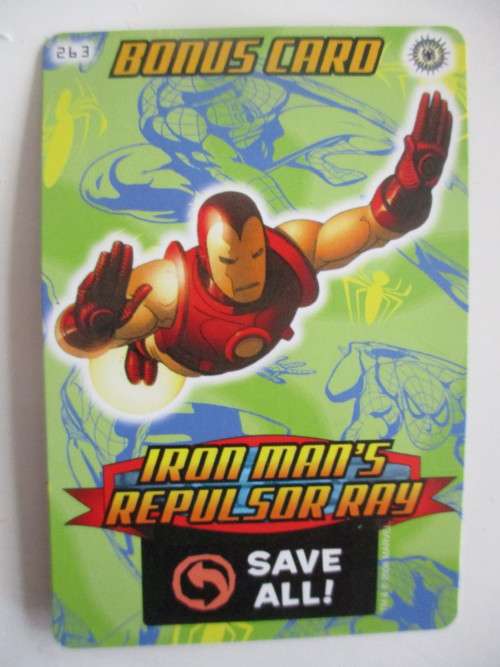 MARVEL TRADING CARDS - SPIDER-MAN / HEROES and VILLIANS  - NO. 263 IRON MAN`S REPULSOR RAY