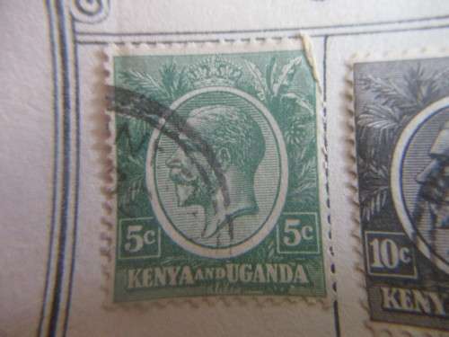 KENYA AND UGANDA - 4  USED MOUNTED KING GEORGE V STAMPS