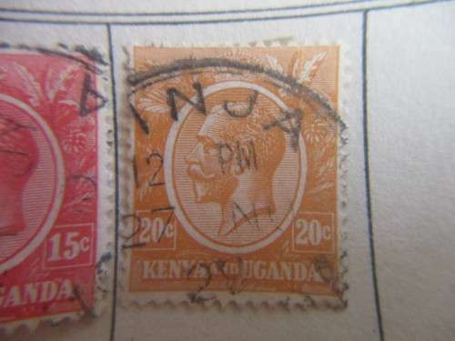 KENYA AND UGANDA - 4  USED MOUNTED KING GEORGE V STAMPS