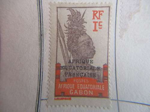GABON - FANG WARRIOR  1c STAMP